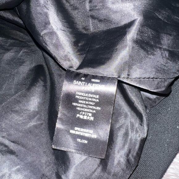 Saint Laurent Teddy Varsity Wool Black and White Jacket Size 44 - Picture 5 of 7